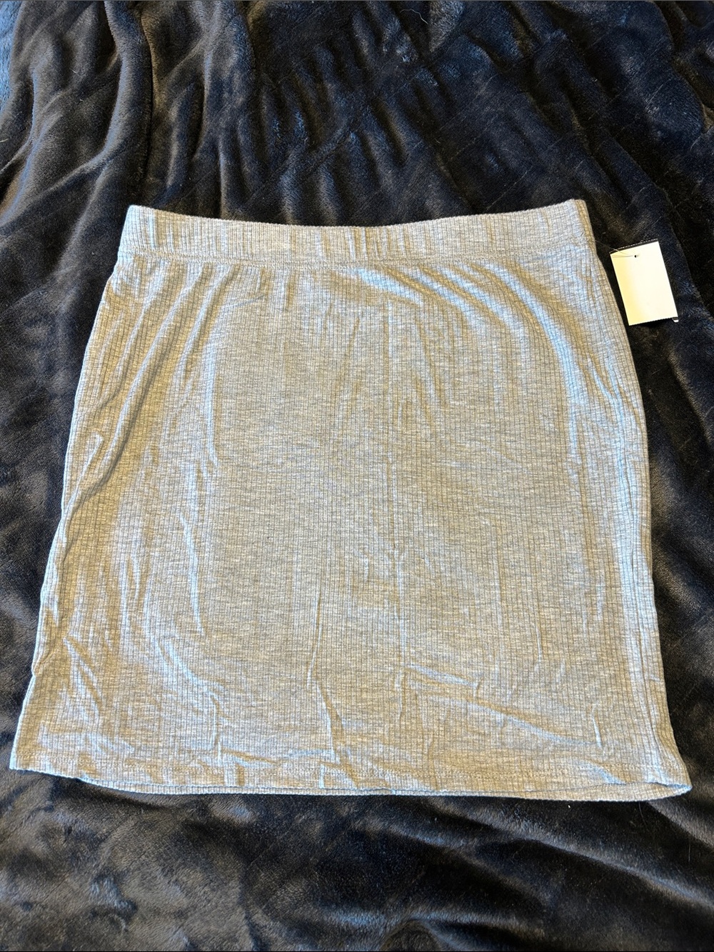 Almost Famous Light Gray Ribbed Mini Skirt nwt